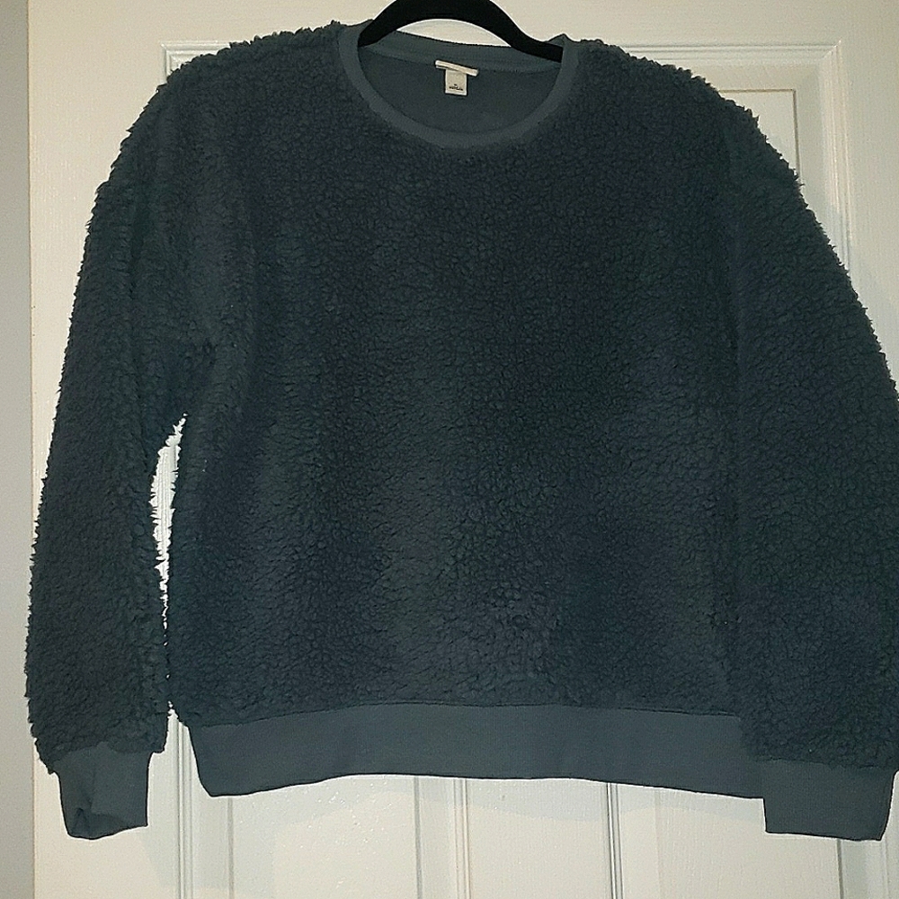 A New Day Fleece Crewneck, slate gray blue, small